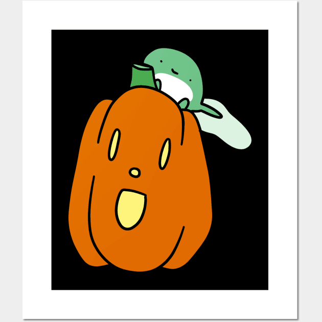 Tadpole and Jack o Lantern Wall Art by saradaboru